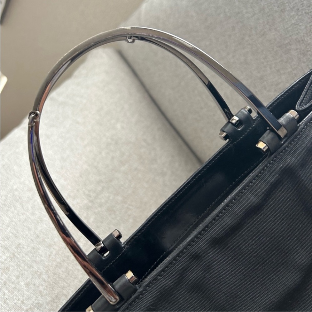 Gucci Nylon black bag with Gunmetal Silver handles 002-1025 200682 - Picture 10 of 16